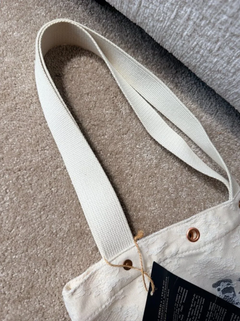 FEED Love Lace Wedding Canvas Tote Bag w/ Heart Design